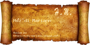 Hódi Mariann névjegykártya