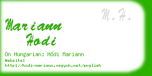 mariann hodi business card